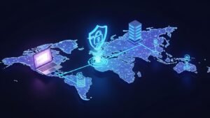 Ψηφιακή απεικόνιση ασφαλούς σύνδεσης VPN για πρόσβαση σε ελληνικά κανάλια από το εξωτερικό